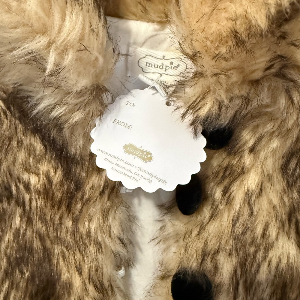 Mud Pie Faux Fur Tan Kids Jacket - Picture 7 of 8